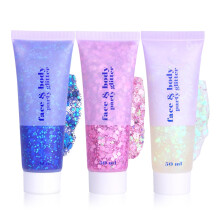Sularpek 3 Pcs Face Glitter, 50ml Hair Glitter Gel, Sequins Shimmer Liquid Eyeshadow