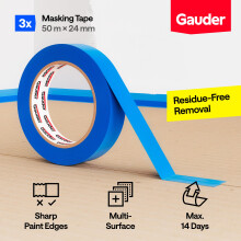 GAUDER Masking Tape for Painting Blue Painters Tape for Precise Edges