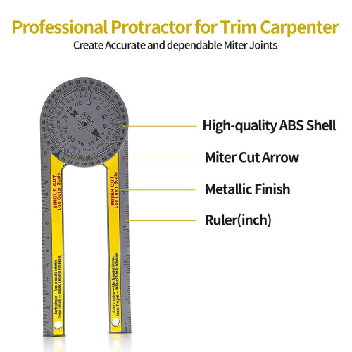 Miter Saw Protractor Replace Model Miter Saw Protractor Angle Finder Tool 360 Protractor Portable Miter Saw Protractor with Measuring Scales for 1