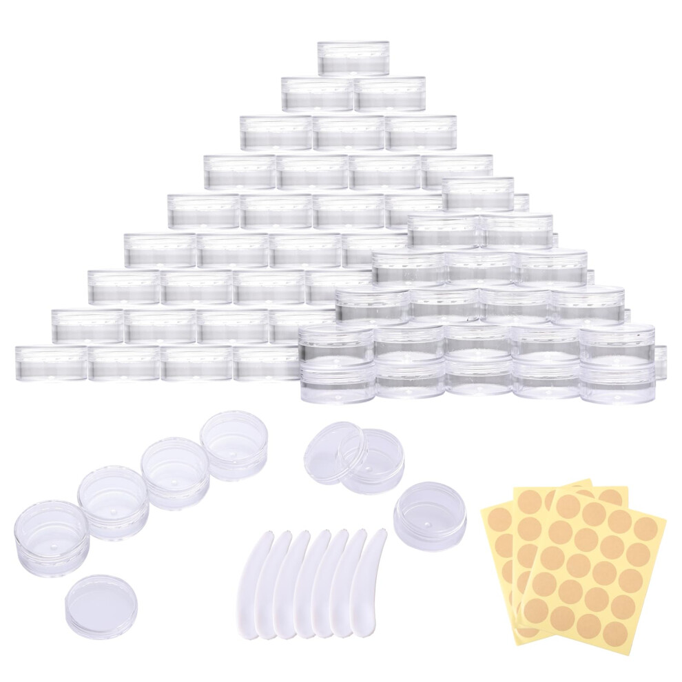 Mythosurge Cream 71 Pcs 5Ml Sample Pots For Cosmetics,Travel Cosmetic Jar With Lids,Mini Lip Balm Pots Empty Pot,S Storage Cosmetic Containers Transparent