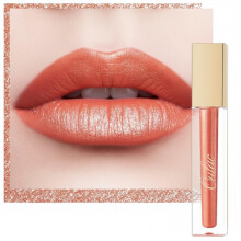 Oulac Orange Diamond Lip Stain - Metallic Coral Liquid Lip Gloss, Long Lasting Lipstick for Women, Glitter Eyeshadow, Waterproof, No Transfer