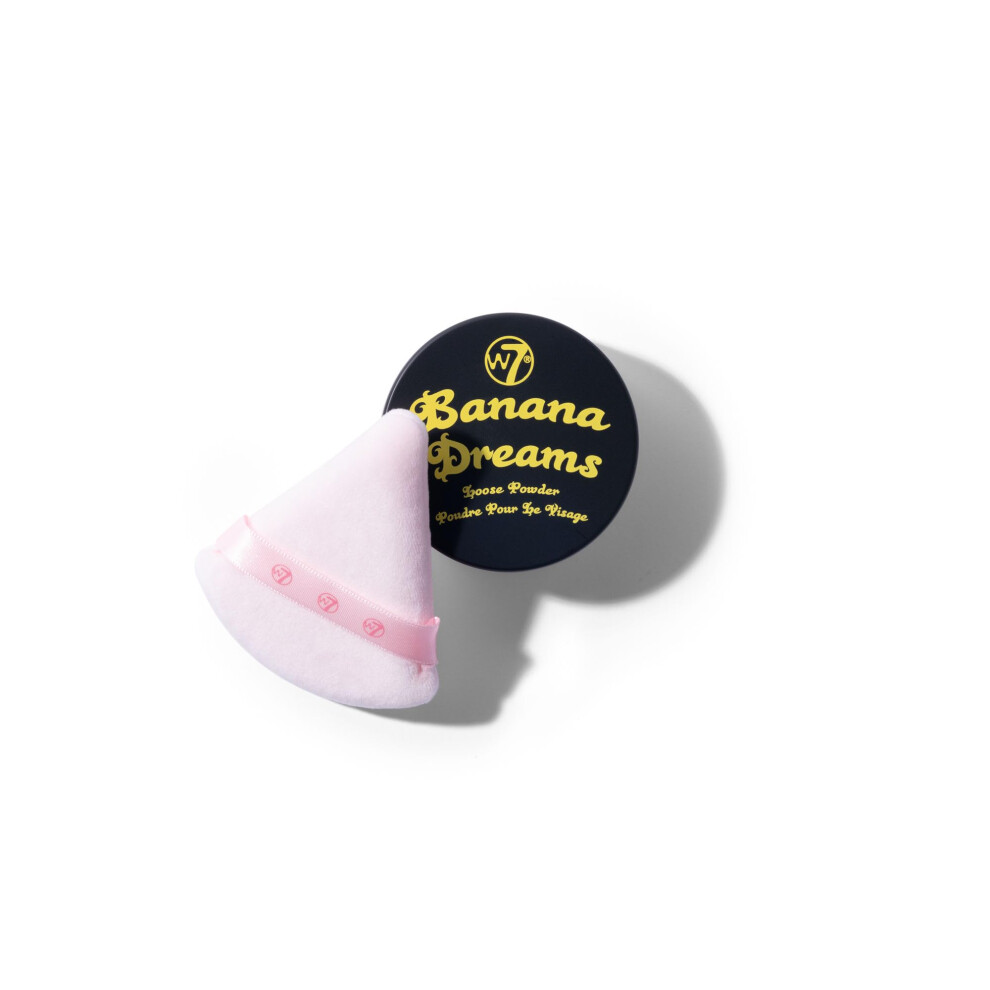 W7 Yellow Banana Dreams Application Set - Toned Loose Setting Face Powder & Triangle Precision Powder Puff