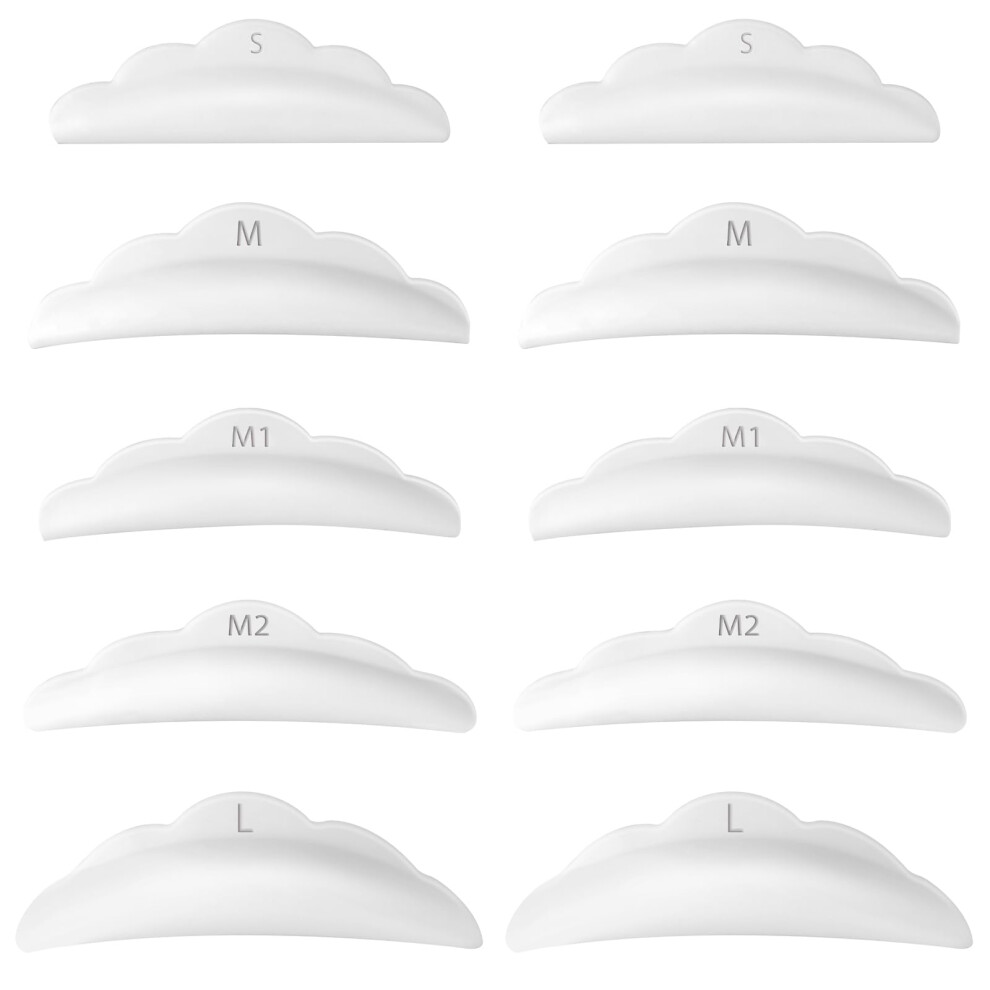 Salbsever White 50Pcs Lash Lift Shields, Silicone Eyelash Curl Pads For Perm Curls, Reusable Lash Lift Rods