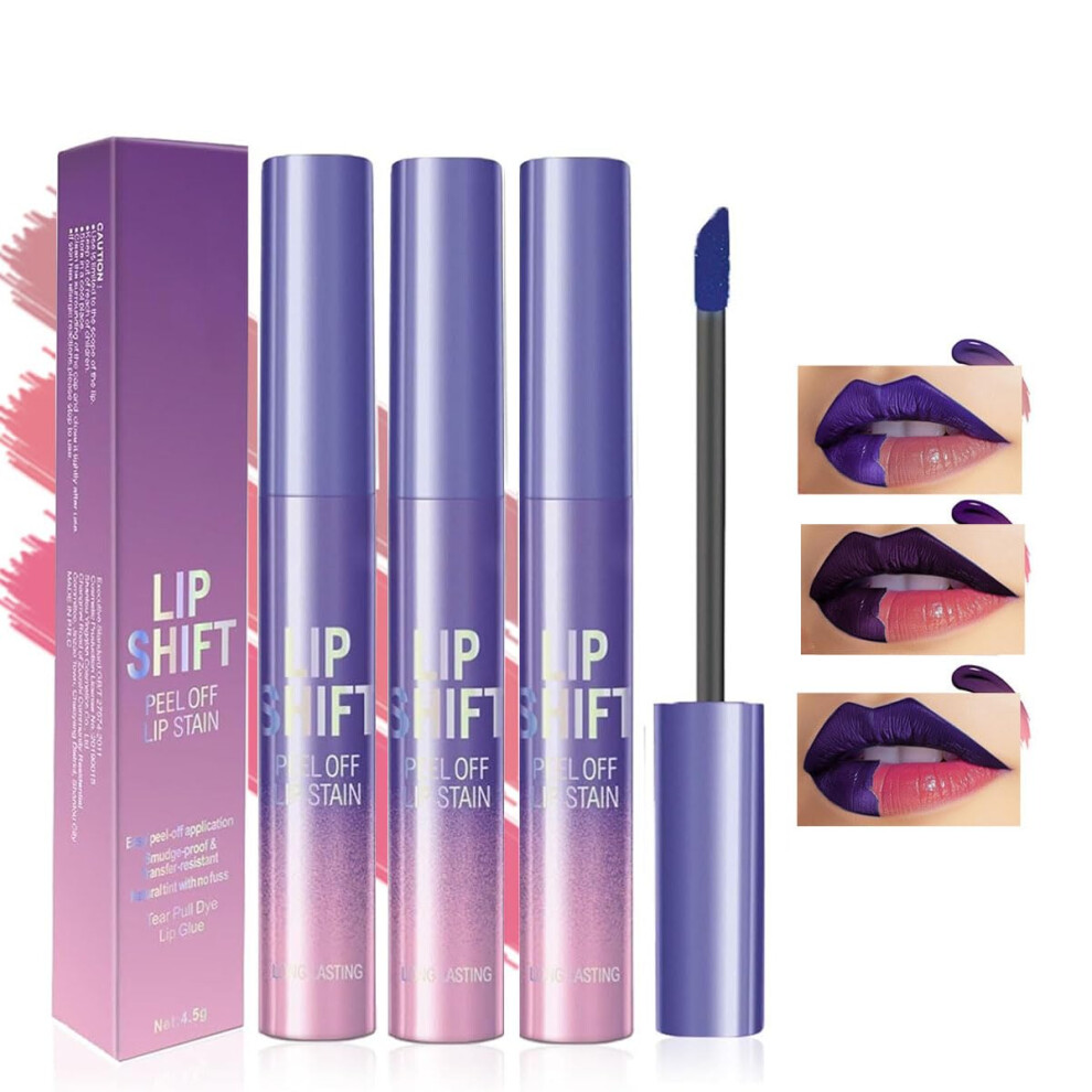 Baorder Cream 3Pcs Peel Off Lip Liner Stain Set - Long-Lasting,Smudge-Proof, Waterproof Nude Matte Lip Tint, Non-Fading Peel Off Lip Color