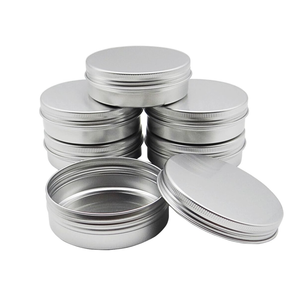 Wopanxye 6Pack 100Ml Aluminum Tin Jars, 100 Gram Empty Travel Cosmetic Sample Containers With Screw Cap Lid