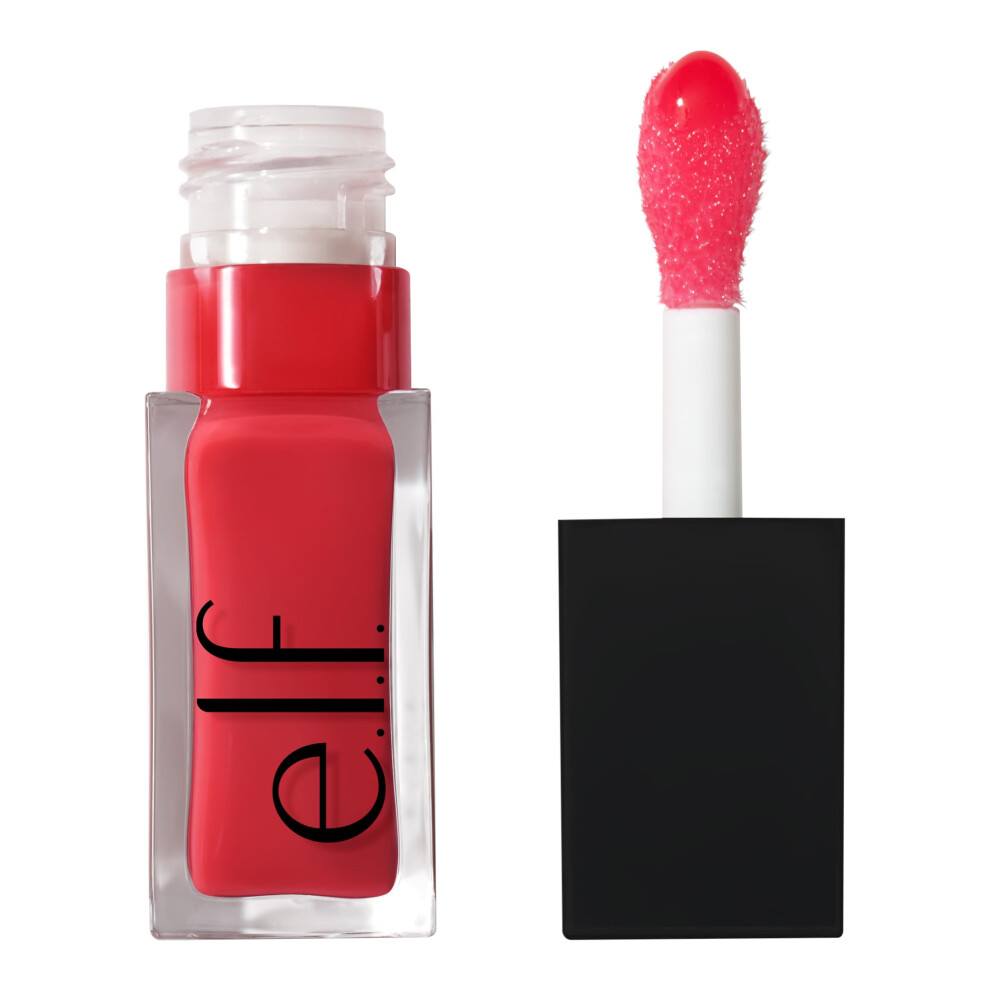 E.l.f. Glow Reviver Lip Oil, Nourishing Tinted Lip Oil For A High-Shine Finish, Infused With Jojoba Oil, Vegan & Cruelty-Free, Delicious Red