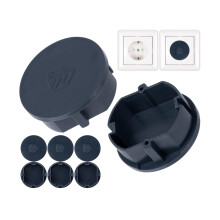 Socket Outlet Cover, 8 Pieces, in Grey, Socket Outlet Protection Against dust, Splash Water, for SchuKo Socket Type F, Cover Cap for Socket Strip