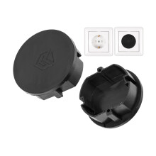 Socket Outlet Cover, 2 Pieces, in Black, Socket Outlet Protection Against dust, Splash Water, for SchuKo Socket Type F, Cover Cap for Socket Strip