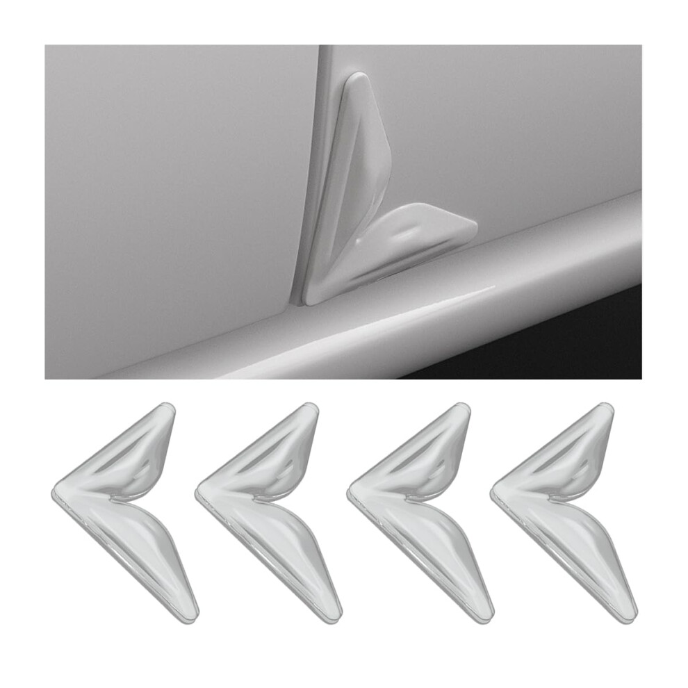 4 Pieces Universal Car Door Corner Protector, Scratch Resistant Car Door Corner Cover, Cars Doors Corner Guard Car Door Protector Black/White Jnnj