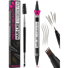 iMethod Eyebrow Pen - Eyebrow Pencil Magical 2-in-1 Eye Brow Pencils for Women with 4-Fork-Tip & Precise Brush-Tip Create Natural Hair-Like Brows