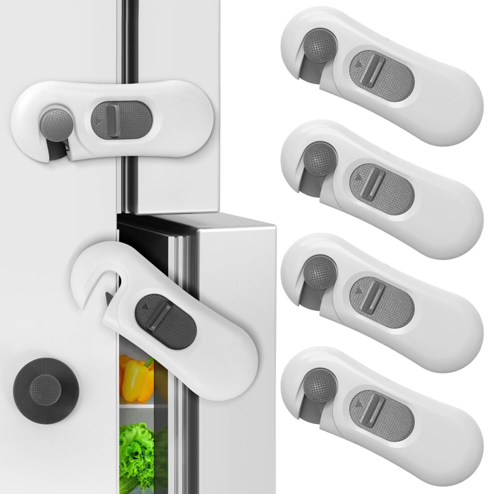 Childproof Refrigerator Lock, Child Safety Locks, Child Proof Cupboard Locks, Self-Adhesive Refrigerator Door Lock For Kitchen, Easy To Install Yixinhe