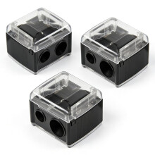 3 Pcs Eyeliner Sharpener,Catches Shavings,Stainless Steel and Plastic,Dual & Compact Cosmetic Pencil Sharpener for Eyeliner,Lip Liner,Brow Pencil