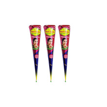 AARNAV Fresh Dark Brown Kajal Henna Cones for Natural Temporary Tattoos Kajal Mehndi Cone for Temporary Tattoos and Body Art (Pack of 3)