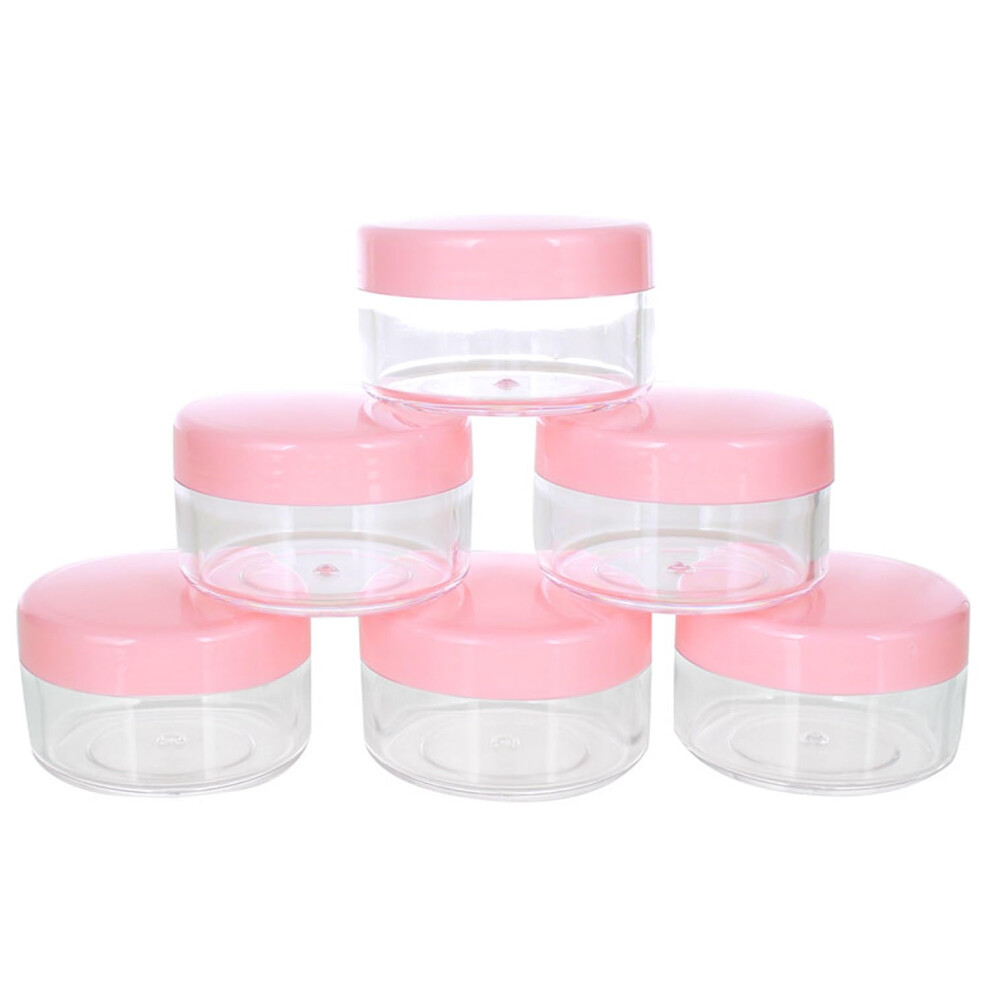 Briteco Empty Sample Pots | 6 Pcs Travel Plastic Cosmetic Containers | Small Refillable Jars For Creams, Lotions, Balms, And Makeup | Portable