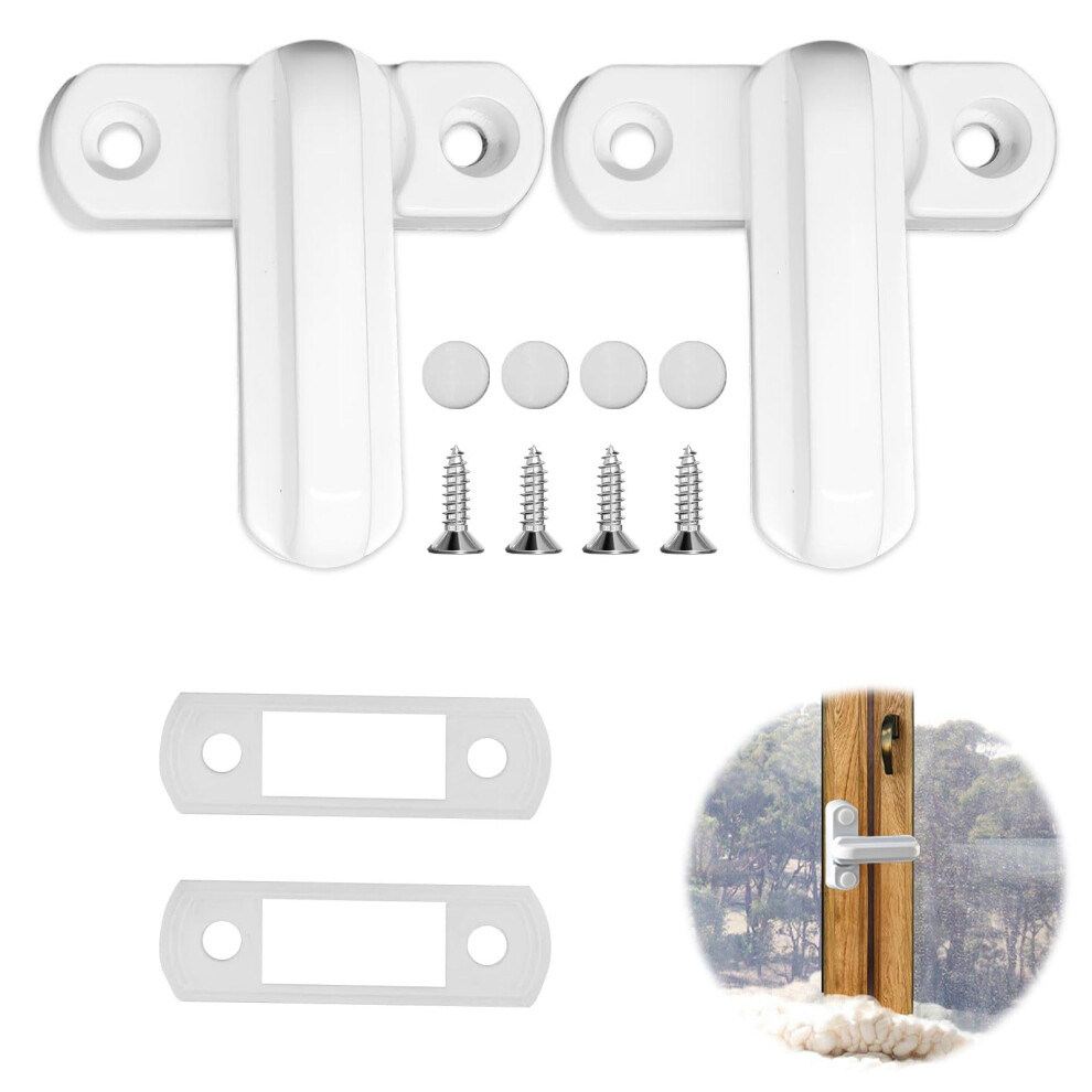 2 Pcs Sash Jammers,Sash Jammers For Upvc Doors,Door Jammer For Upvc Doors Sash Jammer Flush Lock Blocker,Window Locks For Upvc Windows,Window White Qianeffort
