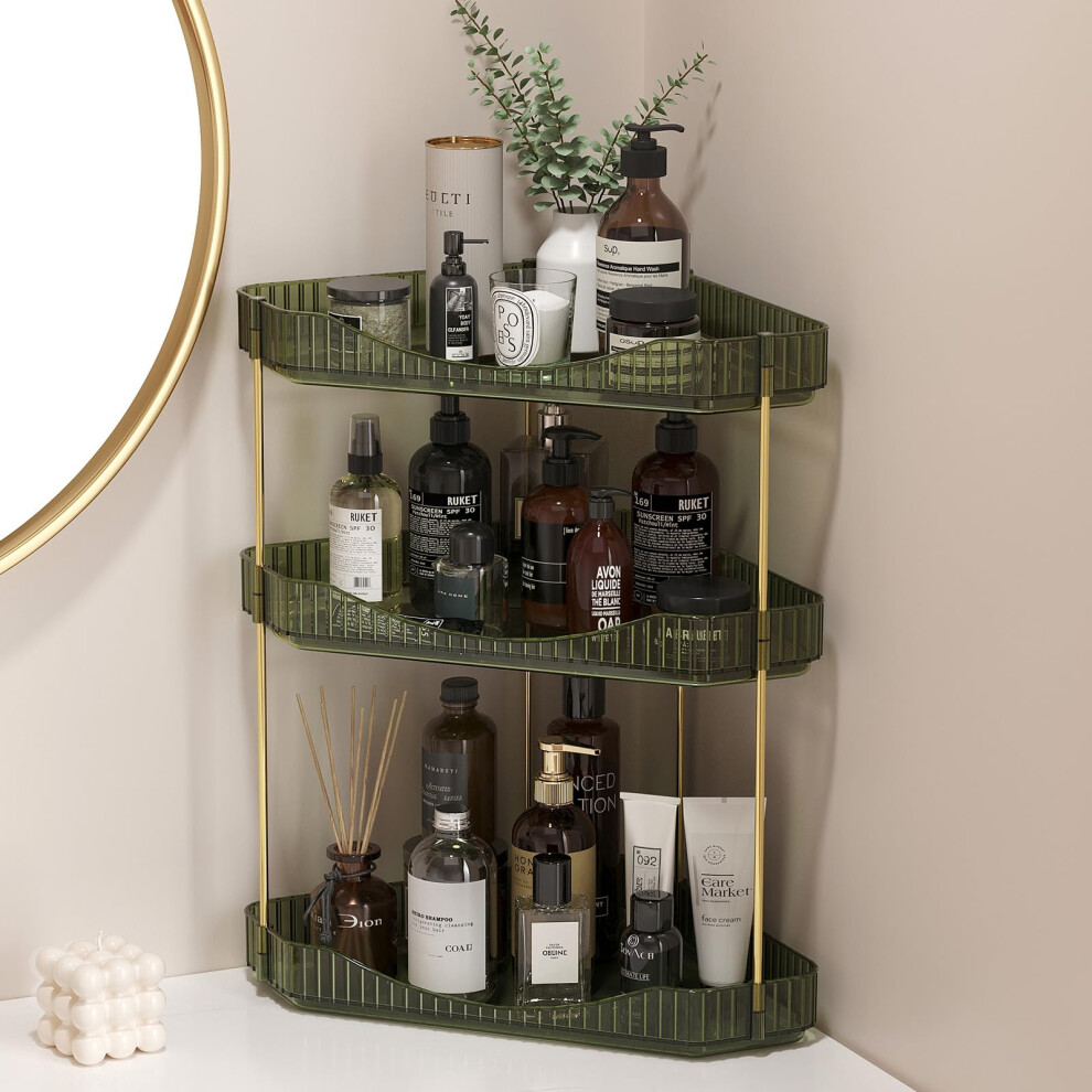 Lifewit Perfume Organiser, Bathroom Countertop Storage, Plastic Makeup Skincare Organiser, Vanity Trays Counter Shelf, Corner Shower Caddy