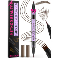 iMethod Eyebrow Pen - Eyebrow Pencil Magic 2-in-1 Eye Brow Pencils for Women with 4-Fork-Tip and Precise Brush-Tip Create Natural Hair-Like Brows
