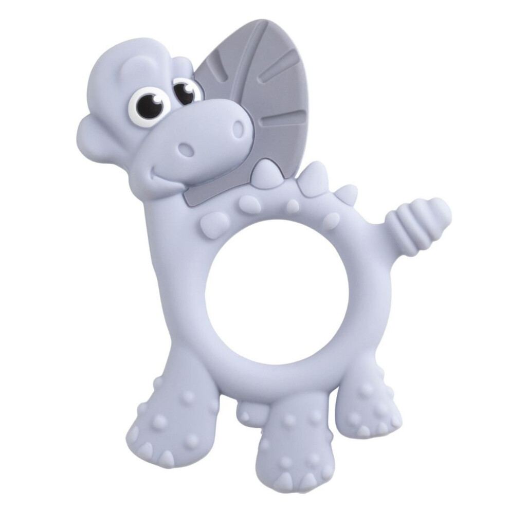 Dotty The Dinosaur Teething Toys, Mist - Multi-Sensory Teether - Bpa Free Baby Toy - Strengthen Mouth Muscles & Learn Feeding Bibado