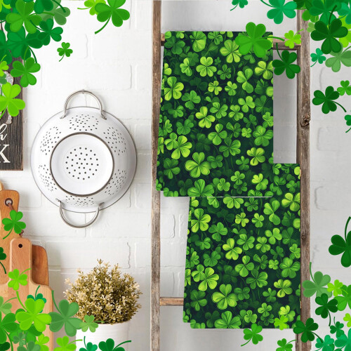 Torchon de cuisine trèfle vert pour la Saint-Patrick
