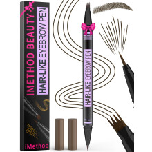 iMethod Eyebrow Pen - Eyebrow Pencil Magic 2-in-1 Eye Brow Pencils for Women with 4-Fork-Tip and Precise Brush-Tip Create Natural Hair-Like Brows