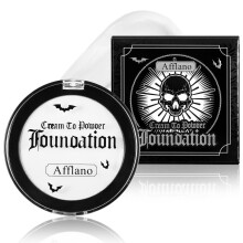 Afflano Goth Face Body Paint Makeup, Cream to Powder White Foundation, Smudge-Proof for Halloween Joker SFX Zombie Monster Costume, Stage Film Cosplay