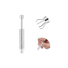 sawyofu Piercing Ball Screw Grabber Removal Tool 1PC 4 Prongs Claw Craft Tweezers Clamp Ball Holder Flat Back Earring Applicator Piercing Tools To