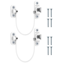 eSynic Cat Window Restrictor 2 Pack Window Restrictors for UPVC Child Window Safety Locks with Screws Keys Limiting Opened Distance and Ventilation
