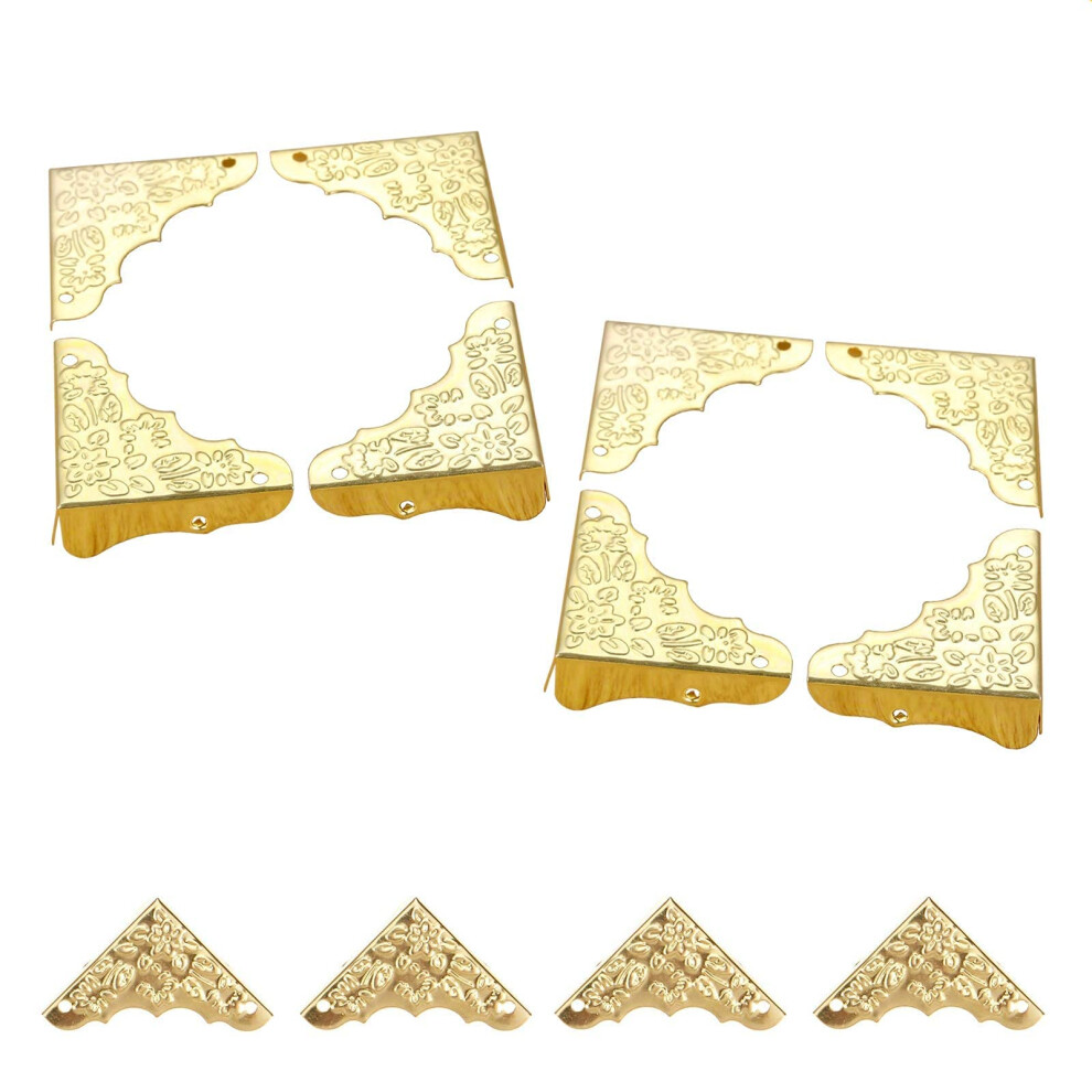 12Pcs Corner Protectors Metal Edge Antique Box Corner Protector Retro Furniture Table Corner Edge Guards Wooden Jewelry Box Protect Gold Yetaha