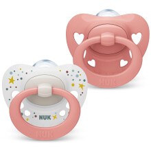NUK Signature Baby Dummy | 0-6 Months | Soothes 95% of Babies | Heart-Shaped BPA