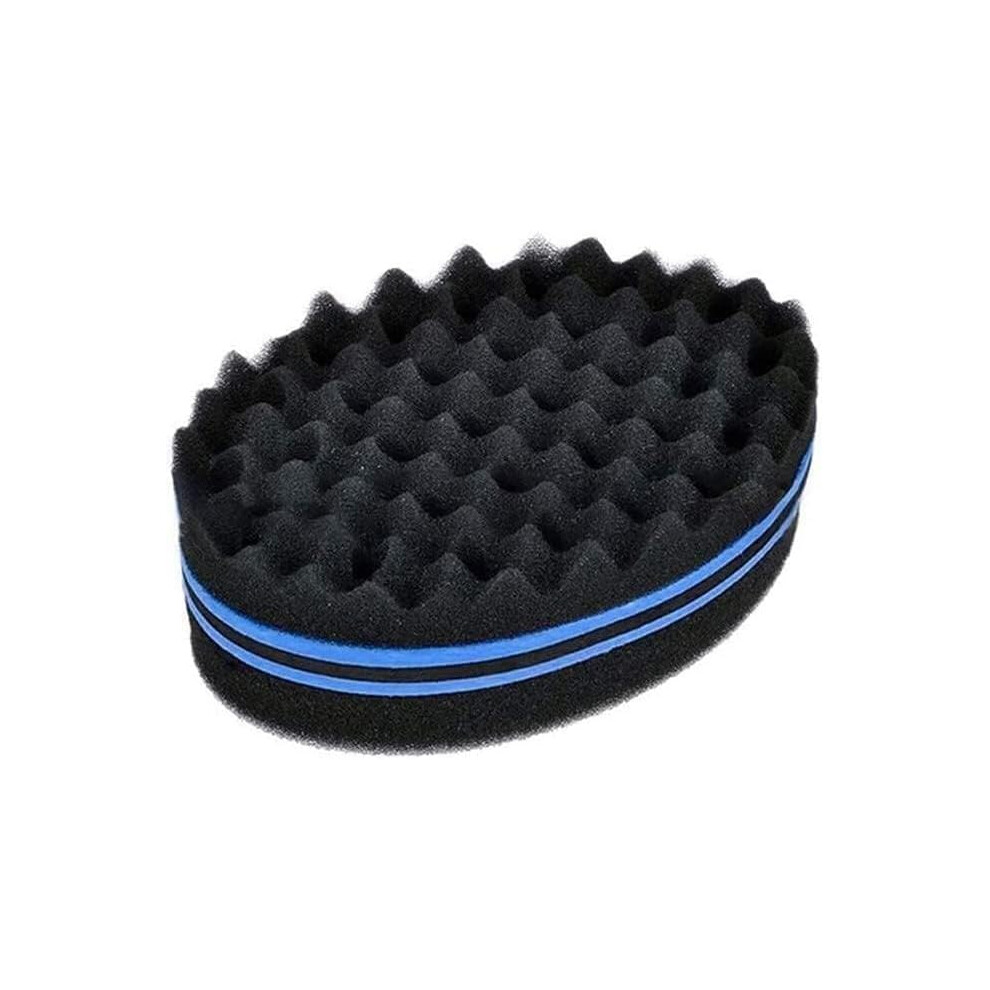 Rzcin Black Magic Barber Sponge Brush Curl Twist Hair Sponge Big Holes Double-Sided Comb Twist Hair Wave Brush Afro Curling Coil Care Tool Dreads Locking