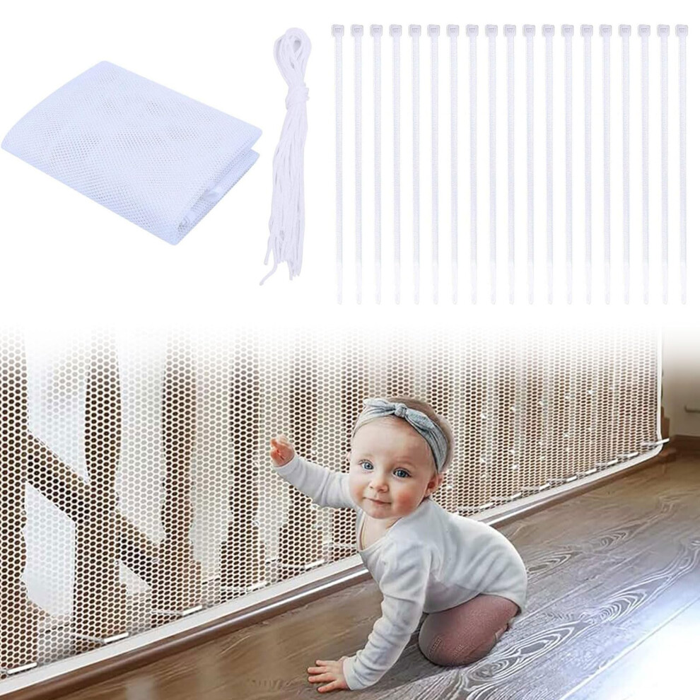 Child Safety Net,Balcony Safety Netting,Stairs Protective Netting,Stairway Railing Fence Mesh Protection Net,For Stairs,Railings,Balconies Cutiolly