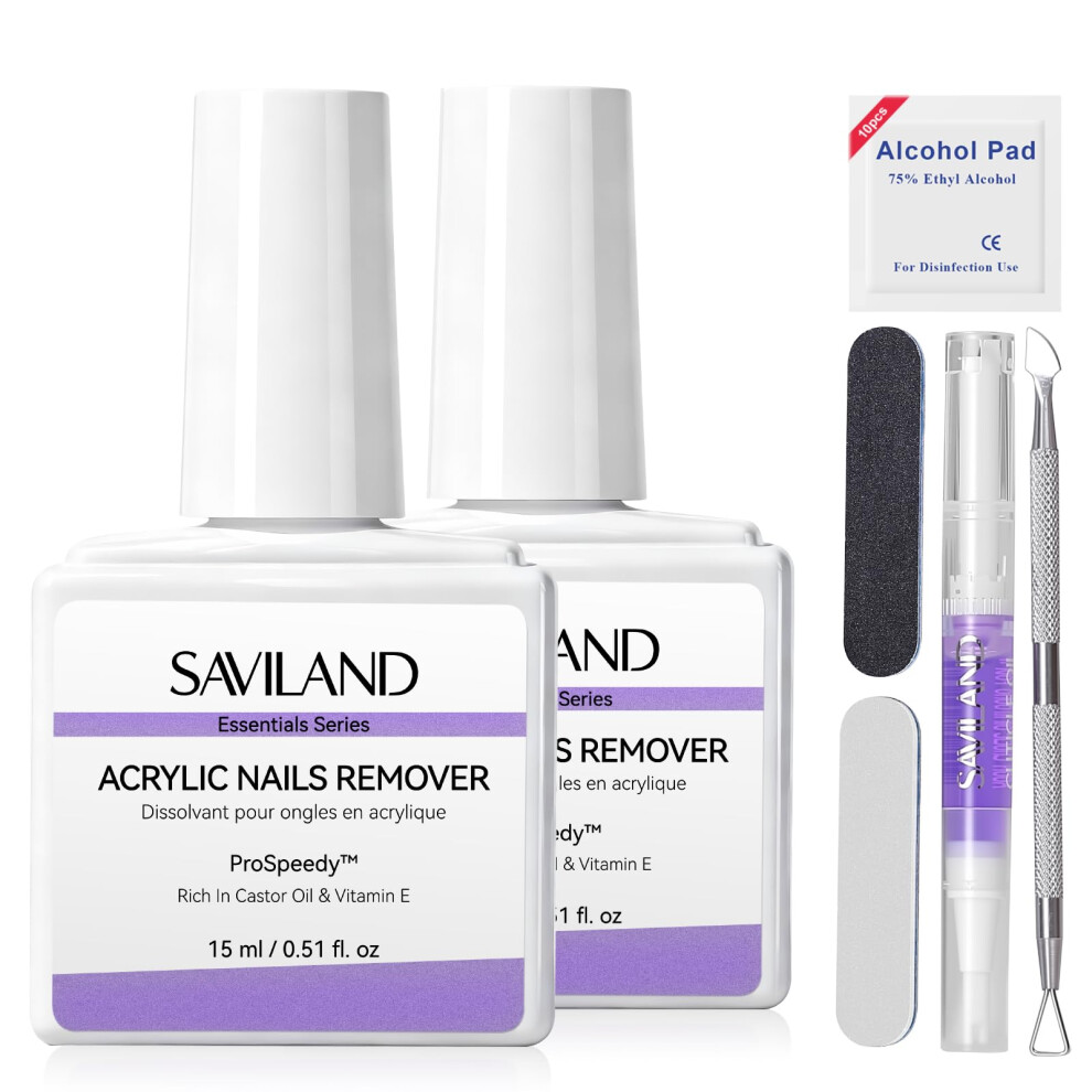 Photos - Manicure Cosmetics SAVILAND Acrylic Nail Remover Kit: 2 Pcs Acrylic Remover for Nails Zero Residue Gentle Removal Beginner-Friendly Gel Nail Po