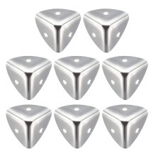 sourcing map Metal Box Corner Protectors Edge Guard Protector 25 X 25 X 25mm Silver Tone 8pcs for Table Corners and Desk Corners