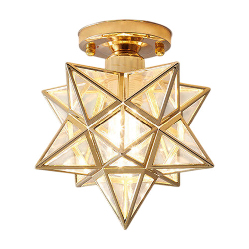 Messing Moravian Star loftlampe med indbygningsplade1 1