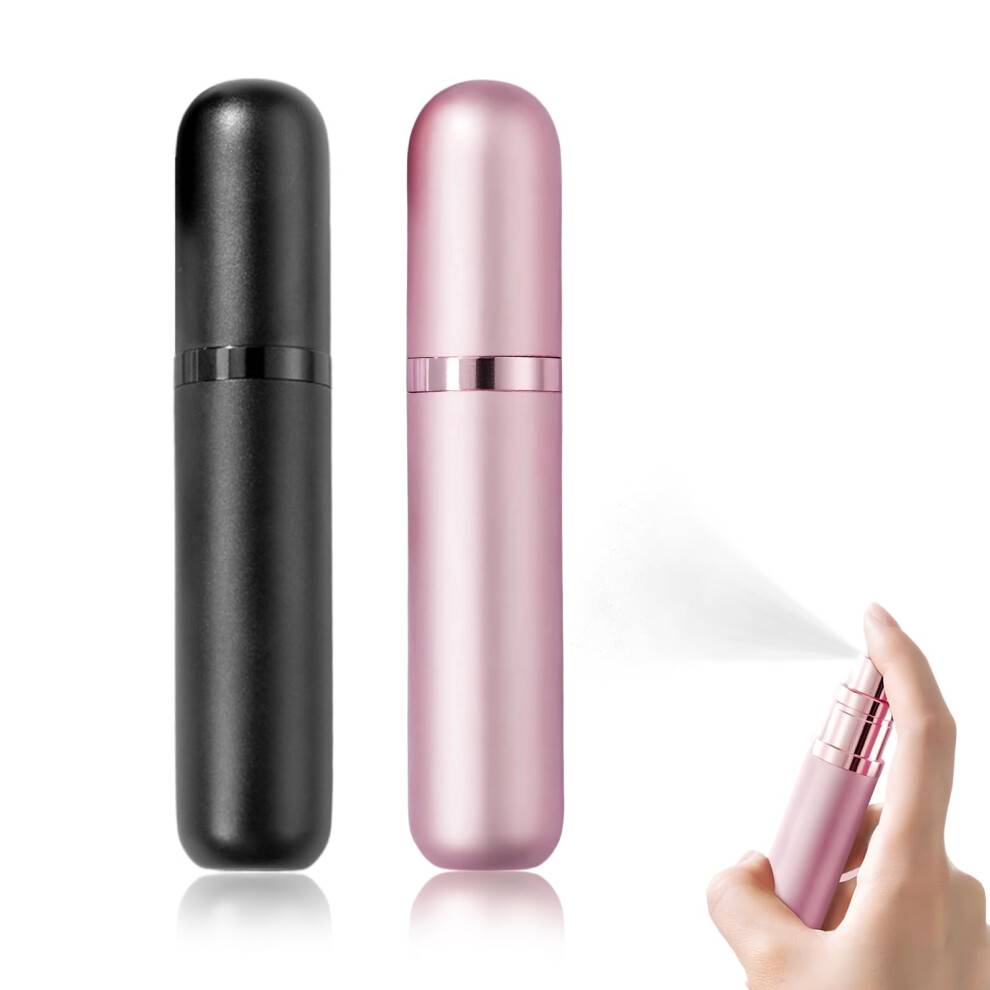 Luxvara Black/Gray/Silver 5Ml Perfume Atomiser Refillable, Travel Mini Perfume Spray Bottles Empty Sprays, Portable Aftershave Dispenser Spray Bottle Empty Leak Proof For