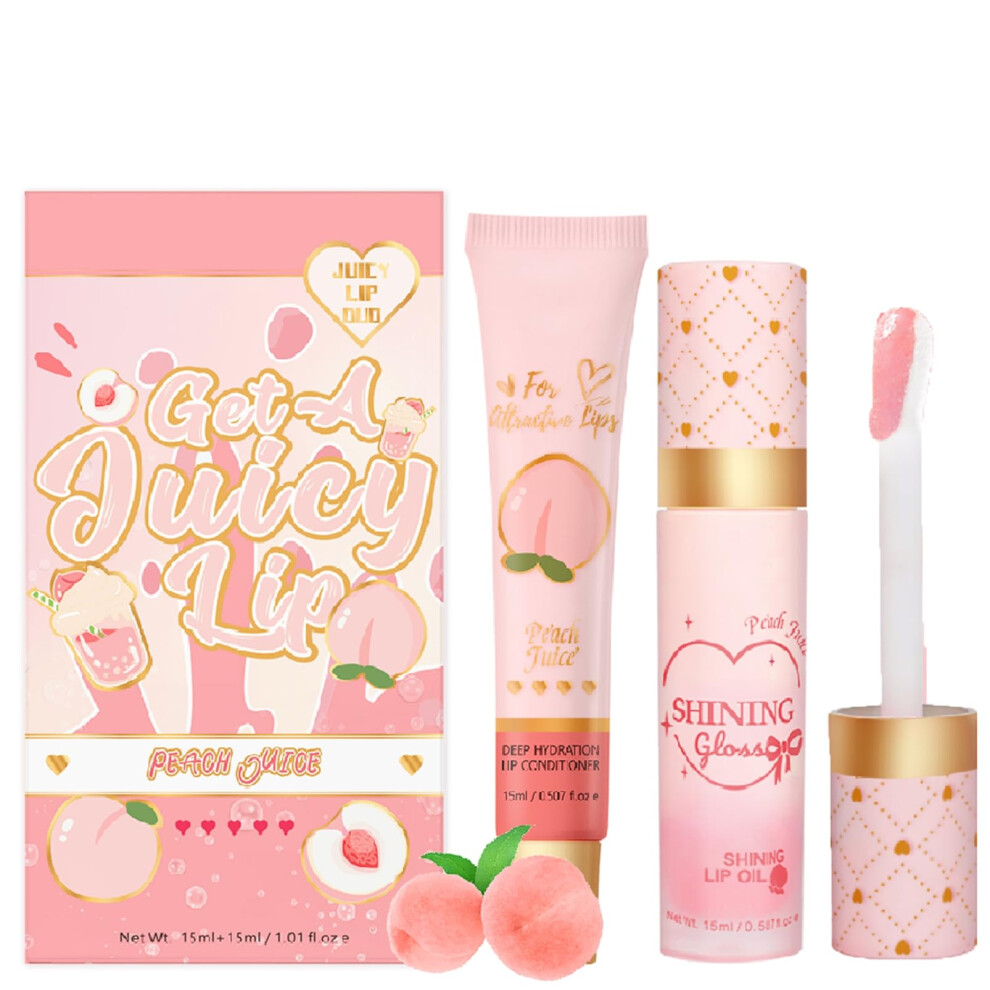 Maggidea Lip Care Duo Set - Lip Conditioner & Lip Oil Set - Hydrating And Nourishing Treatment - Lip Gloss Balm For Dry And Chapped Lips