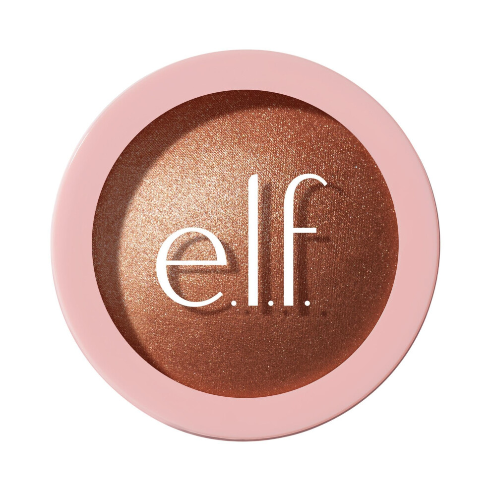 E.l.f. Halo Glow Silky Powder Highlighter, Long-Lasting Luminous Face Finish, Cake-Resistant With Micro-Shimmer, Vegan & Cruelty-Free, Coppertunist
