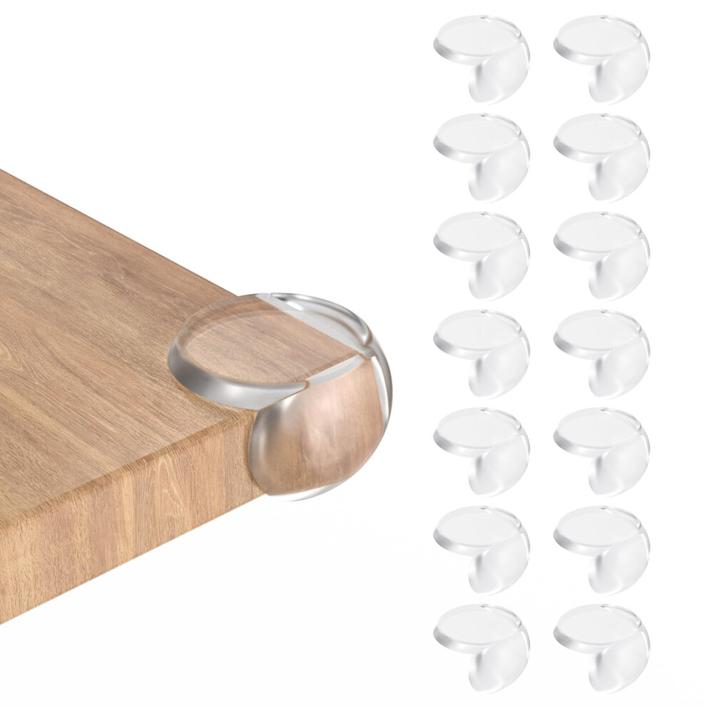 Husaihu 14Pcs Strong Adhesive Corner Protectors For Kids & Baby (Transparent, Round)