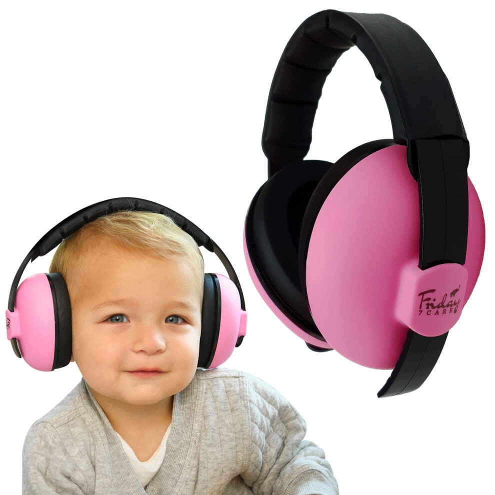 Friday 7Care 7Care Baby Ear Protection; Noise Cancelling Sound Proof Infant Headphones; Travel Essential Baby Ear Muffs - Pink