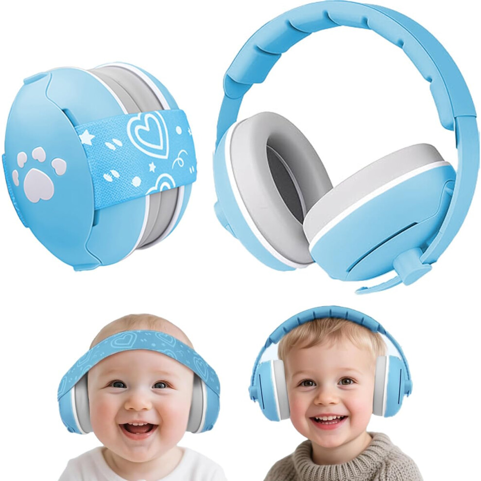 2 In 1 Baby Ear Defender For Babies And Toddlers Up To 36 Months, Noise Reduction Earmuffs, Comfortable Infant Headphones For Improves Sleep Unisex Kids Shochx