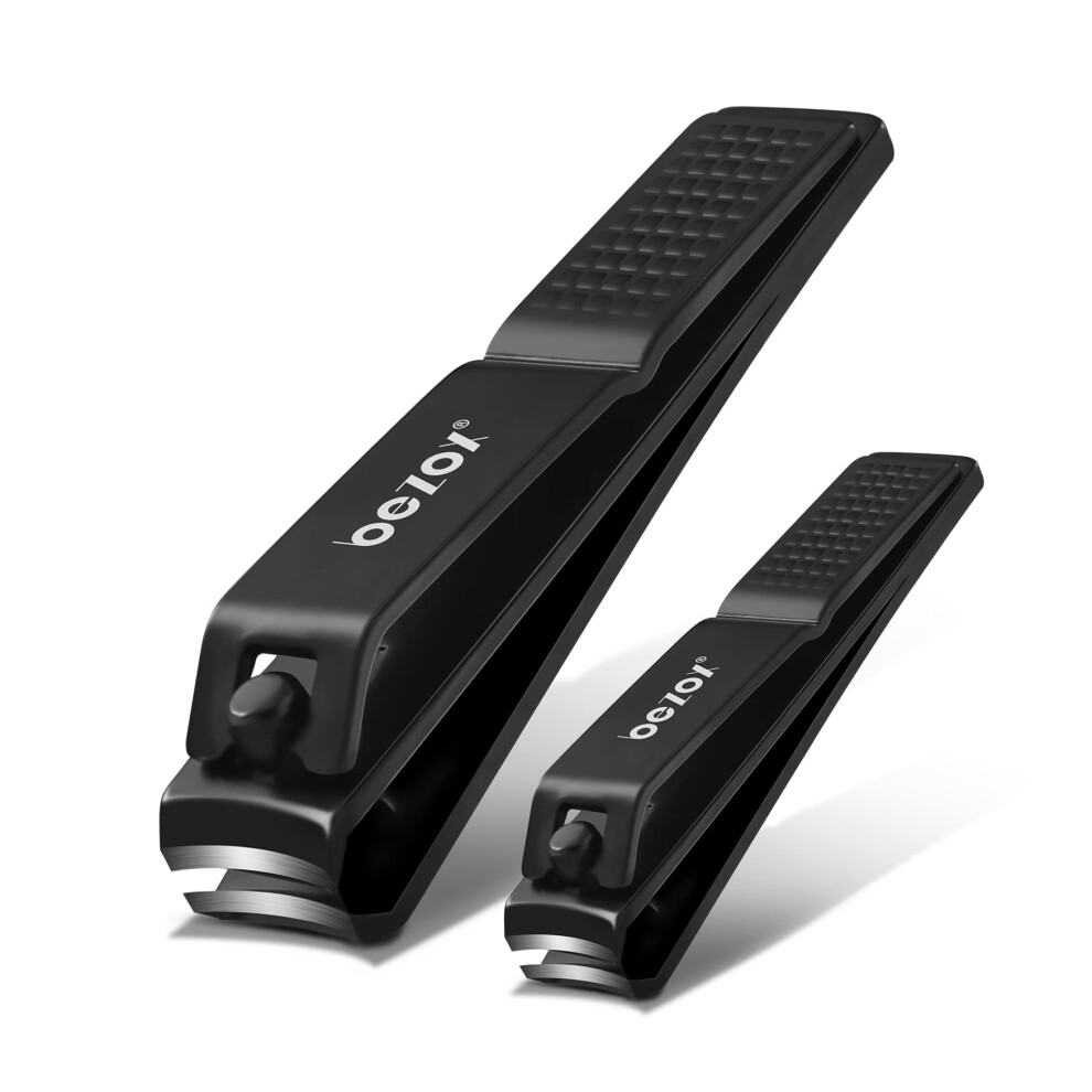 Bezox Well-Made Nail Clipper Set 2 Pcs, Wide Jaw Opening Nail Clipper For Fingernail And Toenail