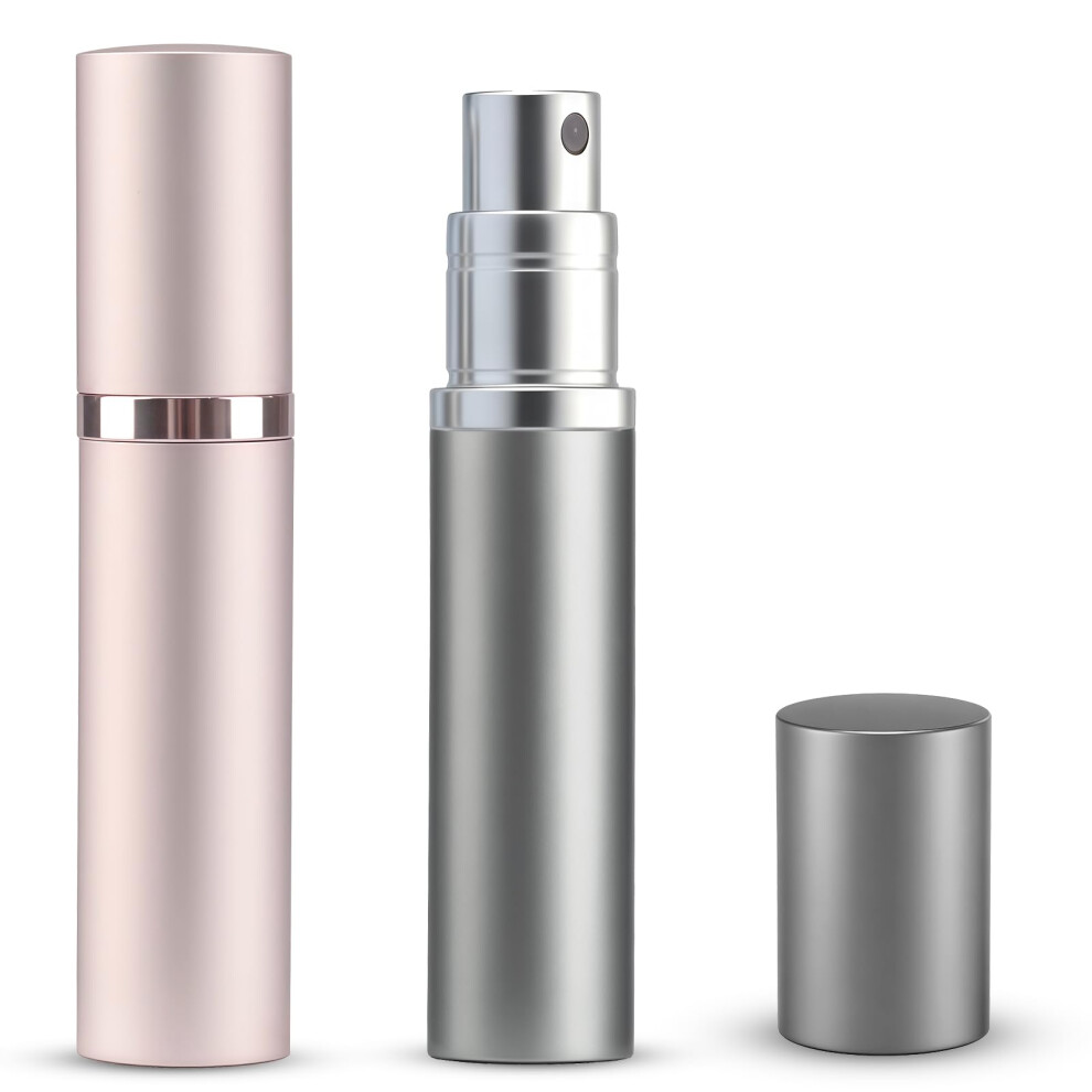 Tonjin 2 Pcs 5Ml Travel Perfume Atomiser Refillable, Small Portable Empty Spray Bottle