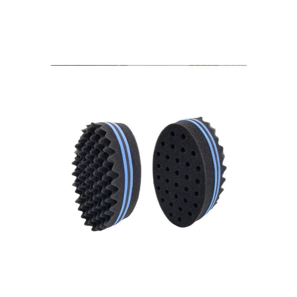 Wwyan 2Pcs Barber Sponge Brush Curl Twist Hair Sponge Big Holes Double-Sided Comb Twist Hair Wave Brush Afro Curling Coil Care Tool Dreads Locking Suitable