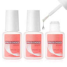 3Pcs Extra Strong Nail Glue for Acrylic Nails, Nail Glue with Brush for Nail Repair, Long Lasting Nail Tip Adhesive Bond Glue
