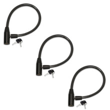 Urban August Fridge Lock with Keys - Multi-Functional Cable Keyed Lock for French-Door Refrigerators and Cabinets (Regular, Black - 2 Pack)