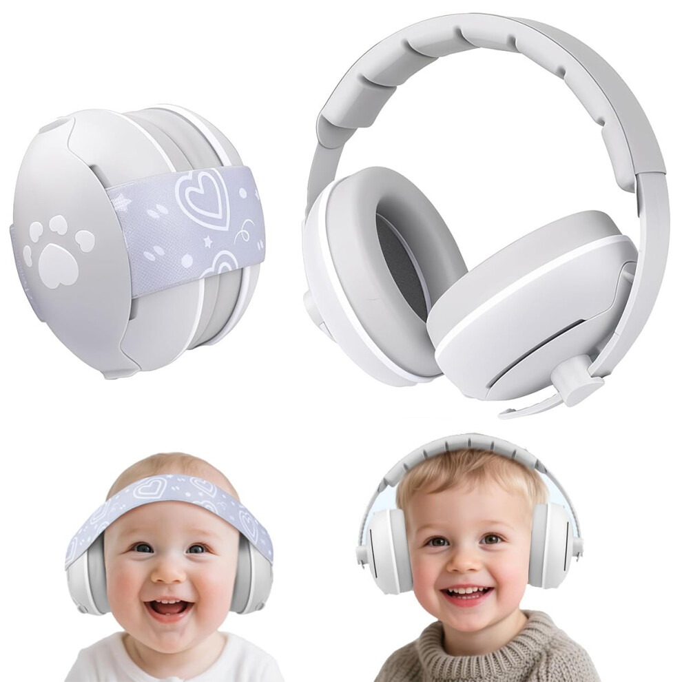 2 In 1 Baby Ear Defender For Babies And Toddlers Up To 36 Months, Noise Reduction Earmuffs, Comfortable Infant Headphones For Improves Sleep Unisex Kids Shochx