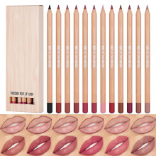 LOPHE 12 Colour Matte Lip Liner Set, Nude Lip Liner Collection, Waterproof Long-Lasting Lip Definer Set with High Pigmentation