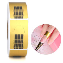 G2PLUS Nail Forms for Gel Builder - 500PCS Paper Nail Forms for Gel Nails - Gold Nail Extension Sticker Forms