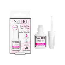 Nail HQ Brush-On Nail Glue 10 ml – Super-Strong Fast-Drying Adhesive for Press-On Nails, Nail Tips, Broken Nails & Nail Art – PETA-Approved