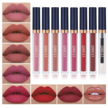 7Pcs Matte Liquid Lipstick + 1Pcs Lip Plumper Makeup Set Kit, Long-lasting Waterproof Velvet Lip Gloss Set